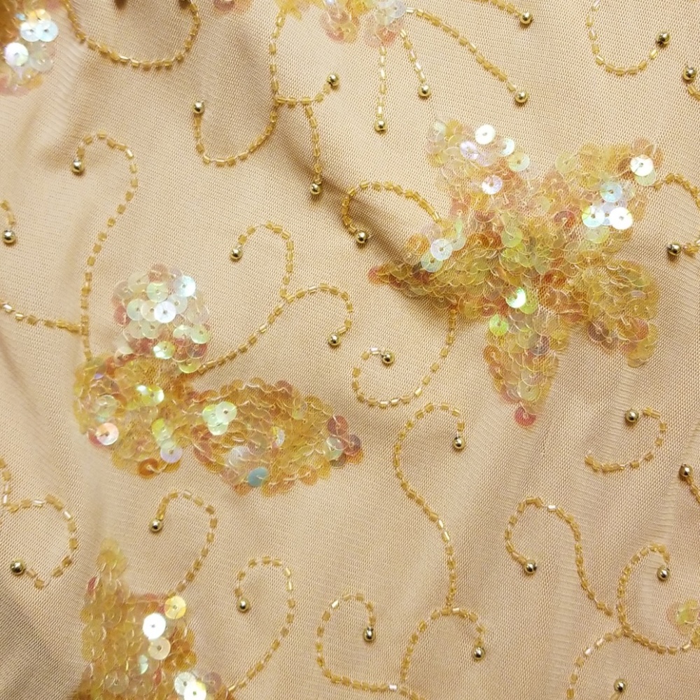 JULIET Sequins on Nude Netting Top Sz Small - Picture 7 of 7